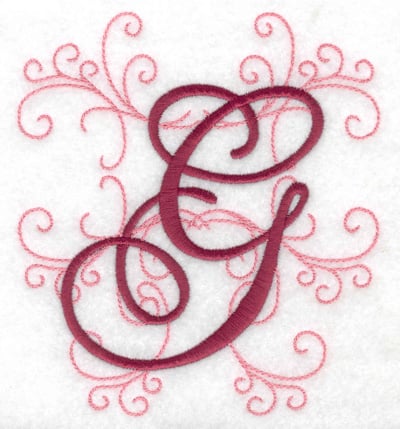 Embroidery Design: G large<br> 4.46w X 4.97h