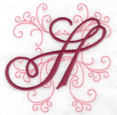 Embroidery Design: H large<br> 4.82w X 4.97h
