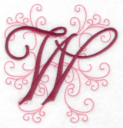 Embroidery Design: W large<br> 4.74w X 4.97h