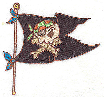 Embroidery Design: Pirate's flag large <br> 4.99w X 4.76h