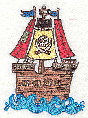 Embroidery Design: Jolly Roger large<br> 3.71w X 4.97h