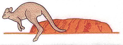 Embroidery Design: Kangaroo and Ayers Rock<br> 6.92w X 2.38h