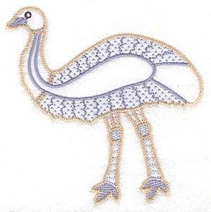 Embroidery Design: Emu artistic<br> 4.61w X 4.96h