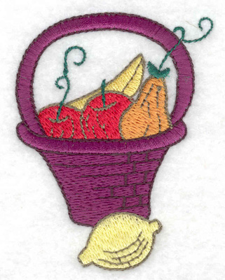 Embroidery Design: Basket with apples pears and gourds<br> 2.37w X 3.11h