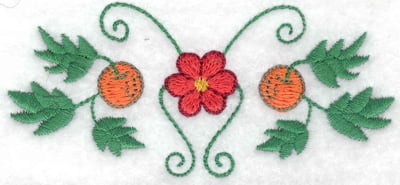 Embroidery Design: Flower with apples<br> 3.88w X 1.75h