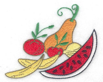 Embroidery Design: Fruits and Veggies<br> 3.74w X 3.07h