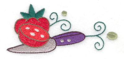 Embroidery Design: Tomatoes with knife<br> 3.84w X 1.74h