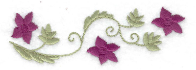 Embroidery Design: Flowers and leaves<br> 3.88w X 1.27h