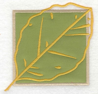 Embroidery Design: Birch leaf applique large<br> 4.36w X 4.33h