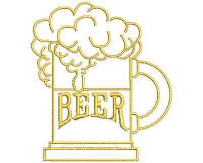Embroidery Design: Beer Mug <br> 2.26w X 2.56h