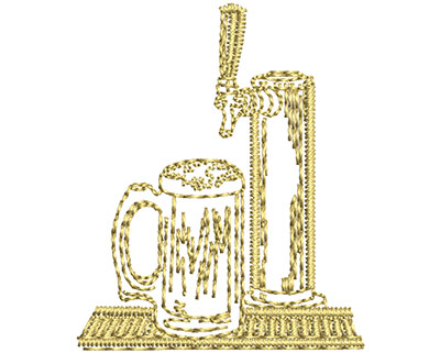 Embroidery Design: Beer On Tap<br> 1.23w X 1.49h