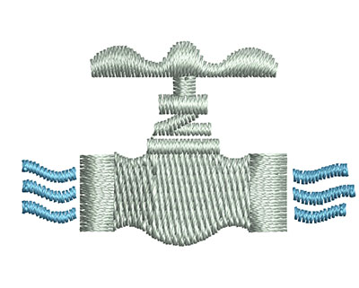 Embroidery Design: Water Tap<br> 1.47w X 0.91h