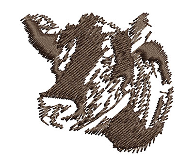 Embroidery Design: Cow Headshot<br> 1.50w X 1.42h