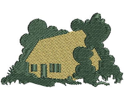 Embroidery Design: House In Woods<br> 2.25w X 1.36h