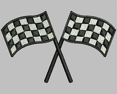 Embroidery Design: Crossed Flags<br> 3.04w X 1.90h
