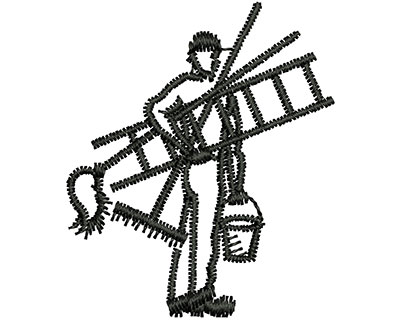 Embroidery Design: Janitor <br> 1.25w X 1.48h