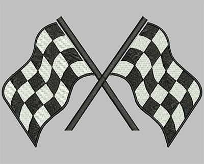 Embroidery Design: Crossed Racing Flags<br> 7.48w X 4.88h