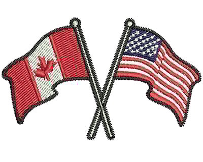 Embroidery Design: Canadian and US Flags<br> 2.69w X 1.67h | Embroidery Legacy Embroidery Design: Canadian and US Flags<br> 2.69w X 1.67h