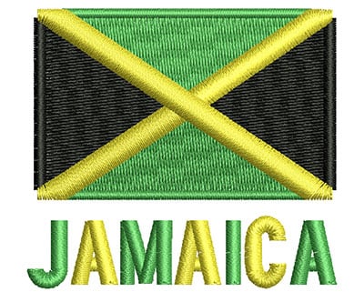 Embroidery Design: Jamaica Flag <br> 2.07w X 1.87h