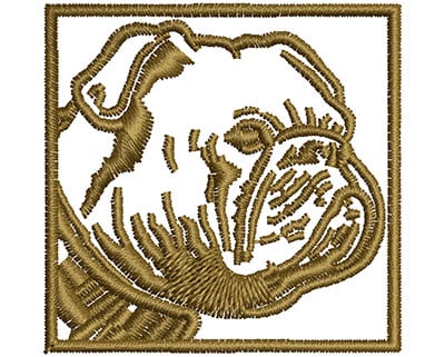 Embroidery Design: Bulldog Frame<br> 1.56w X 1.53h