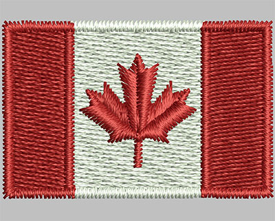 Embroidery Design: Canadian Flag<br> 1.38w X 0.91h