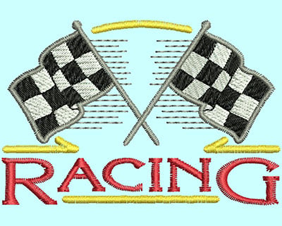 Embroidery Design: Racing Flags<br> 2.98w X 1.99h