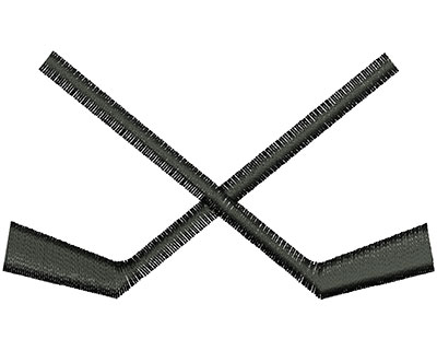 Embroidery Design: Hockey Sticks Crossed<br> 3.12w X 1.80h
