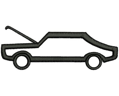 Embroidery Design: Car with Hood Open<br> 3.95w X 1.48h