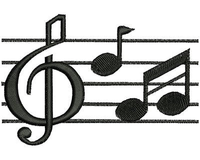Embroidery Design: Music Notes<br> 3.92w X 2.63h