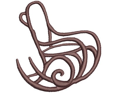 Embroidery Design: Rocking Chair<br>2.45w X 2.65h