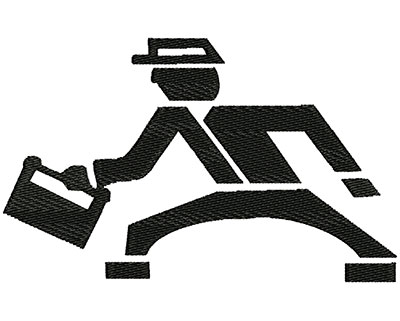 Embroidery Design: Work Man Cartoon<br> 3.73w X 2.31h