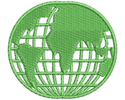 Embroidery Design: Globe<br> 2.08w X 1.86h