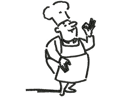 Embroidery Design: Chef Man<br> 2.00w X 2.72h