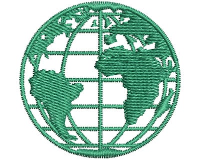 Embroidery Design: Globe <br> 1.54w X 1.51h