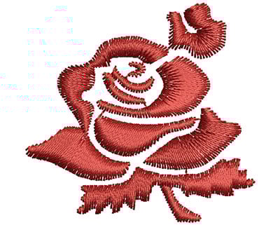 Embroidery Design: Rose <br> 1.51w X 1.45h