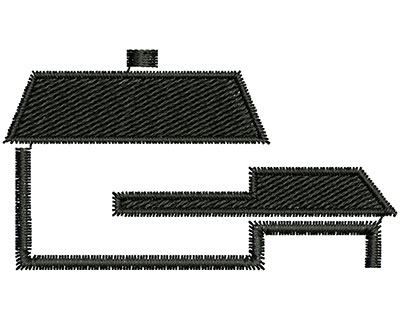 Embroidery Design: House Outline<br> 2.27w X 1.27h