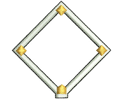Embroidery Design: Baseball Diamond<br> 1.84w X 1.80h