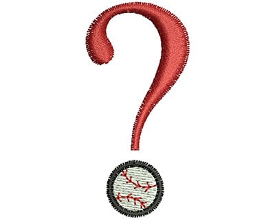 Embroidery Design: Question Mark Baseball<br> 0.87w X 1.83h
