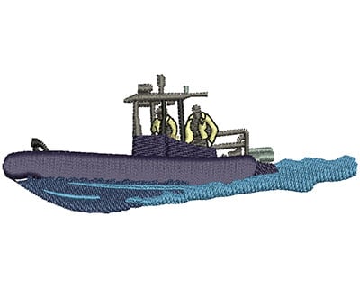 Embroidery Design: Boat on the Water<br> 3.76w X 1.47h