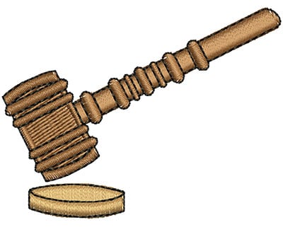 Embroidery Design: Judge Gavel<br> 2.44w X 1.85h