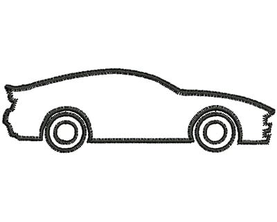 Embroidery Design: Sports Car Outline 3.11w X 0.96h