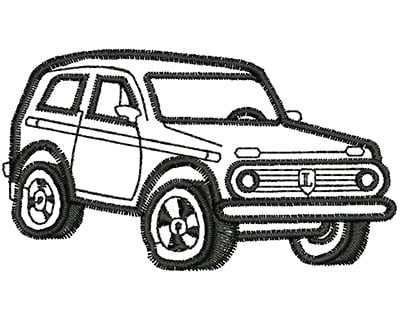 Embroidery Design: Jeep Outline<br> 2.78w X 1.57h