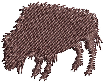 Embroidery Design: Bison Outline<br> 1.03w X 0.80h