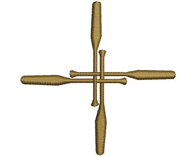 Embroidery Design: Four Oars <br> 3.48w X 3.46h