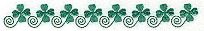 Embroidery Design: Row of shamrocks eight<br> 6.69w X 0.81h | Embroidery Legacy Embroidery Design: Row of shamrocks eight<br> 6.69w X 0.81h