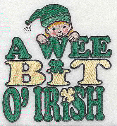 Embroidery Design: A wee bit of Irish with leprechaun large<br> 4.62w X 4.92h