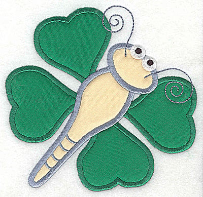 Embroidery Design: Shamrock butterfly applique wings<br> 4.93w X 4.79h