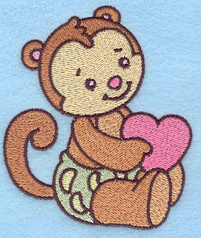 Embroidery Design: Baby Monkey <br> 3.25w X 3.83h | Embroidery Legacy Embroidery Design: Baby Monkey <br> 3.25w X 3.83h