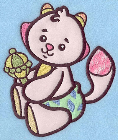 Embroidery Design: Baby Fox applique<br> 5.95w X 4.97h