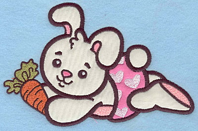 Embroidery Design: Baby Bunny applique<br> 6.59w X 4.30h